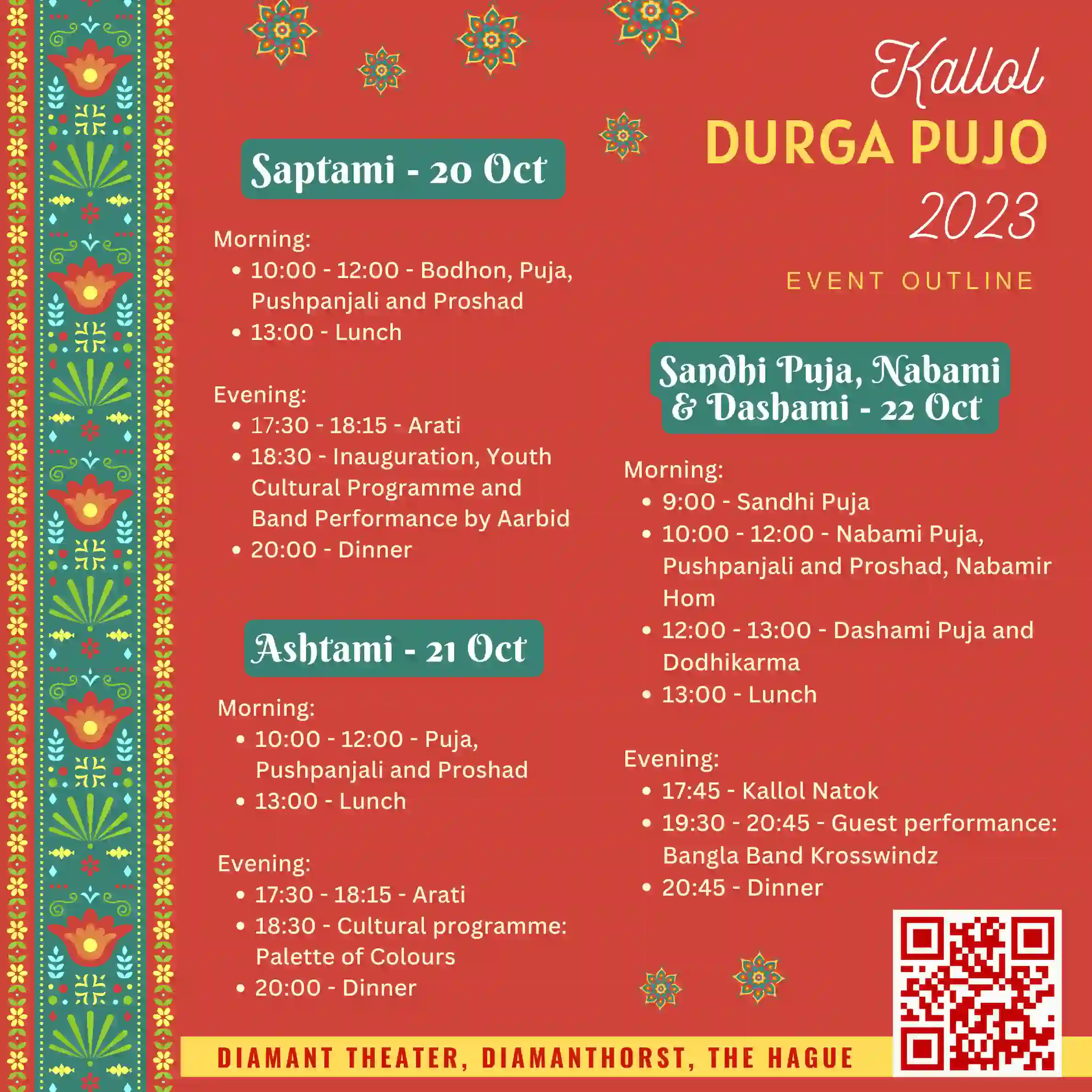 Kallol Durga Pujo 2023 Detailed Programme Schedule Outline